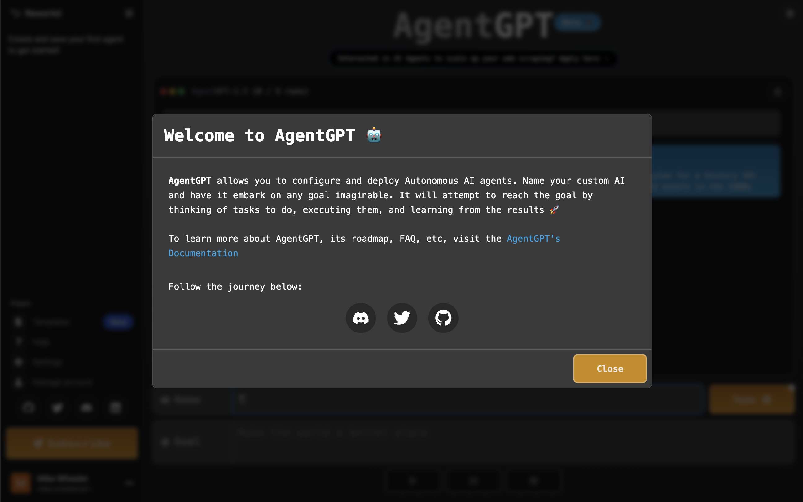 AgentGPT screenshot 2